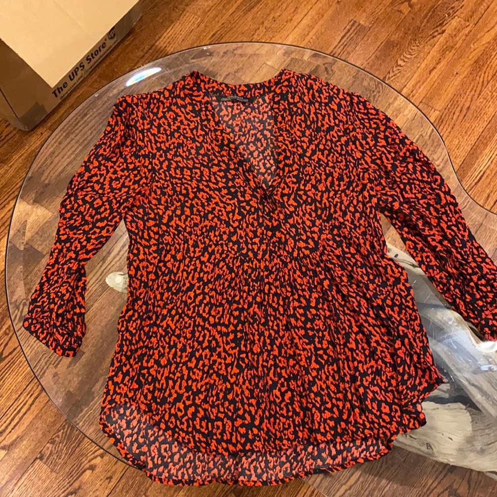 Zara blouse red and black